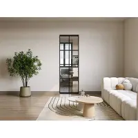 Vente-unique Schuifdeur met schuifsysteem in aluminium en gehard glas - H205 x B83 cm - WILDEN II