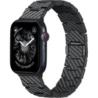 Pitaka Carbon Fiber bandje voor de Apple Watch | 44/45/46/49 mm - Retro Carbon Black