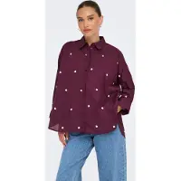 ONLY Blouse 'ONLNew Lina' wijnrood / wit