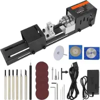 OEM Compacte houtdraaibank - Zwarte draaibank - Met accessoires