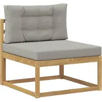 vidaXL Buiten bank set 4 st Wit en Lichtgrijs Polyester
