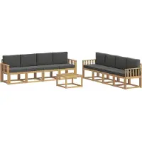 vidaXL Buiten bank set 9 st Wit en antracietkleurig