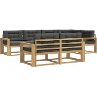 vidaXL Buiten bank set 6 st Wit en antracietkleurig Polyester