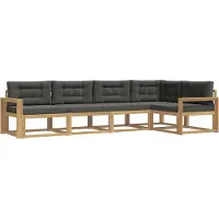 vidaXL Buiten bank set 4 st Wit en antracietkleurig Polyester