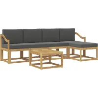 vidaXL Buiten bank set 6 st Wit en antracietkleurig