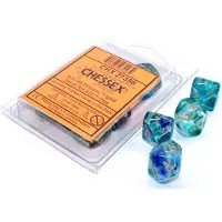 Chessex Nevel oceaan/goud Luminarium D10 Dobbelsteenset (10 stuks)