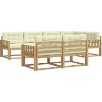 vidaXL Buiten bank set 6 st Wit en crèmekleurig Polyester