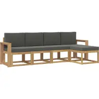 vidaXL Buiten bank set 5 st Wit en antracietkleurig