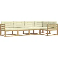 vidaXL Buiten bank set 4 st Wit en crèmekleurig Polyester