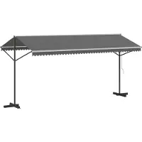vidaXL Vrijstaande luifel 5 x 3 m Polyester Grijs