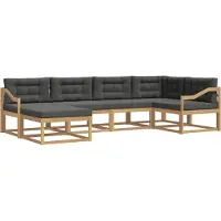 vidaXL Buiten bank set 5 st Wit en antracietkleurig Polyester