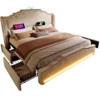 HAUSS SPOLE Slaapbank 90x200 cm - Multifunctioneel Eenpersoonsbed Met USB En Stopcontact - Grenen - Grijs