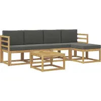 vidaXL Buiten bank set 6 st Wit en antracietkleurig
