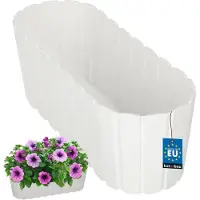 KOTARBAU Balkonbak, Bloembak voor Balkon, Kunststof, 40 x 13 x 13 cm, Antraciet, Plantenbak Balkon, Groot, Rustiek, Weerbestendig Plantenbak, voor Binnen en Buiten