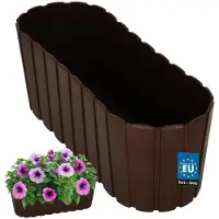 KOTARBAU Balkonbak, Bloembak voor Balkon, Kunststof, 40 x 13 x 13 cm, Bruin, Plantenbak Balkon, Groot, Rustiek, Weerbestendig Plantenbak, voor Binnen en Buiten