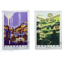 Weta Workshop - The Lord of the Rings - Rivendell & Hobbiton Tea Towel Set of 2