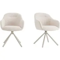 Furnihaus Draaibare Eetkamerstoelen met armleuning - Hush - Beige / Beige - Set van 2