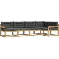 vidaXL Buiten bank set 4 st Wit en antracietkleurig Polyester