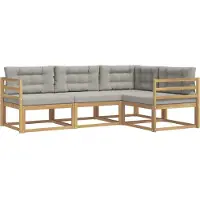 vidaXL Buiten bank set 3 st Wit en Lichtgrijs Polyester