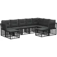 vidaXL Buiten bank set Zwart en Donker Grijs Polyester