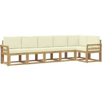 vidaXL Buiten bank set 6 st Wit en crèmekleurig Polyester