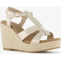 Blue Box dames espadrilles met jute en sleehak goud maat 39