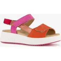 Hush puppies suède dames sandalen oranje roze rood maat 38
