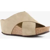 Hush puppies suede dames bio slippers beige maat 43