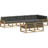 vidaXL Buiten bank set 6 st Wit en antracietkleurig Polyester