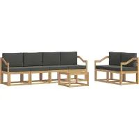 vidaXL Buiten bank set 7 st Wit en antracietkleurig