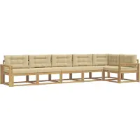 vidaXL Buiten bank set 4 st Wit en Beige Polyester