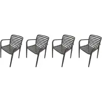 Garden Impressions Nantes tuinstoelen set van 4 antraciet