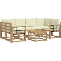 vidaXL Buiten bank set 7 st Wit en crèmekleurig