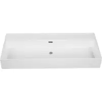 Saniclass Legend Meubelwastafel - 100.5x47x12cm - overloop - 1 wasbak - zonder kraangat - keramiek - wit glans