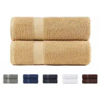 Unyqoos Buitengewoon Zachte en Snel Drogen Douchelaken Set van 2 Stuks, 100% Katoen, 550 g/m², Beige