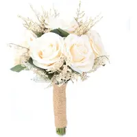 Unyqoos Handgemaakte Bruidsboeket Met Romantische Kunstrozen Voor Bruidsmeisjes En Decoratie