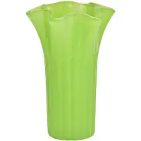 Atmosphera Bloemenvaas - groen - D16 x H25 cm - glas - hoge vaas - boeketvaas