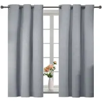 Unyqoos Set van 2 luxe verduisteringsgordijnen met thermische isolatie en geluidsreductie 117 x 137 cm