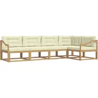 vidaXL Buiten bank set 4 st Wit en crèmekleurig Polyester