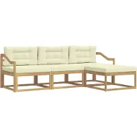 vidaXL Buiten bank set 4 st Wit en crèmekleurig Polyester