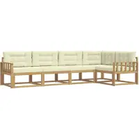 vidaXL Buiten bank set 4 st Wit en crèmekleurig Polyester