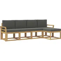 vidaXL Buiten bank set 5 st Wit en antracietkleurig