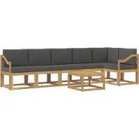 vidaXL Buiten bank set 7 st Wit en antracietkleurig Polyester