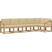 vidaXL Buiten bank set 6 st Wit en Beige Polyester