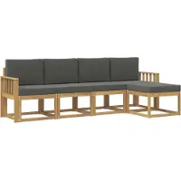 vidaXL Buiten bank set 5 st Wit en antracietkleurig