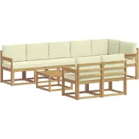 vidaXL Buiten bank set 9 st Wit en crèmekleurig Polyester