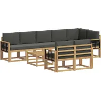 vidaXL Buiten bank set 9 st Wit en antracietkleurig Polyester
