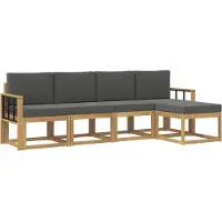 vidaXL Buiten bank set 5 st Wit en antracietkleurig