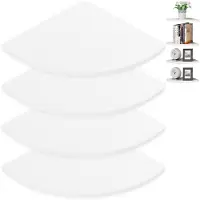 Unyqoos Witte Zwevende Hoekplanken Set van 4 voor Multifunctioneel Gebruik in Huis of Kantoor