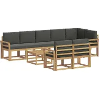 vidaXL Buiten bank set 9 st Wit en antracietkleurig Polyester